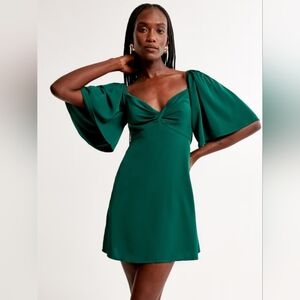 Abercrombie & Fitch Women's Emerald Mini Dress With A Bow Tie In The Back-Size M